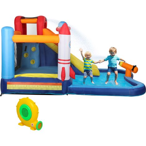 AIYAPLAY Castello Gonfiabile 5 in 1, 360x250x195cm, Multicolore