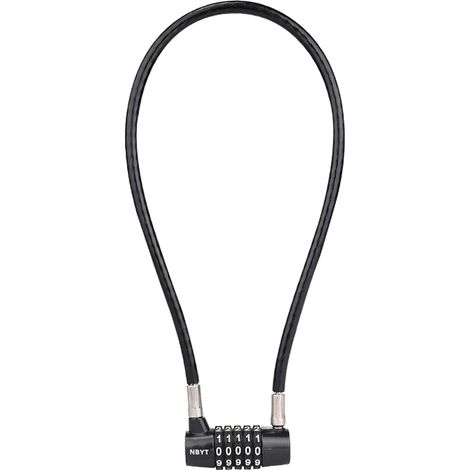 Cadenas à combinaison à 5 chiffres - Longueur : 55,9 cm - Diamètre : environ 5/16" - Code de réinitialisation pour poignées de porte d'armoire, vélos, portails, gymnases, écoles, abris de jardin (1/5)