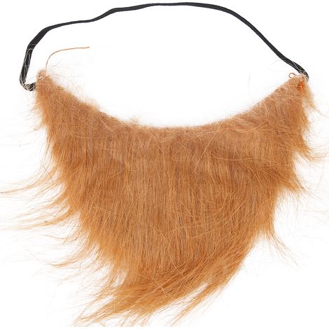 Barbe factice adulte pour enfant, déguisement Halloween Noël fête cosplay décoration, marron (1/5)