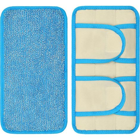 Tête de rechange facile à installer pour balai serpillère - Nettoyage rapide et efficace - Housse en microfibre - 2 pièces (1/5)