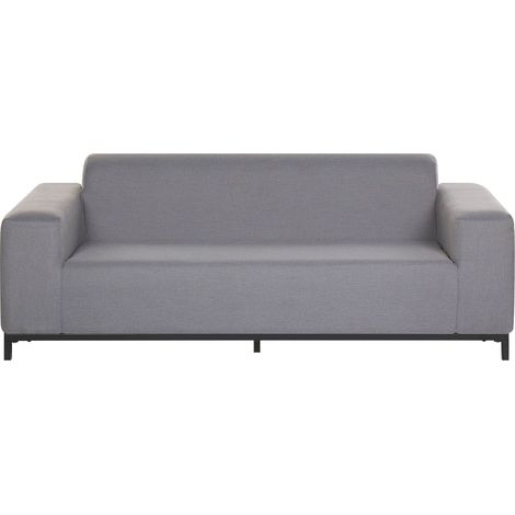 Divano da giardino in tessuto grigio gambe in alluminio nero Rovigo