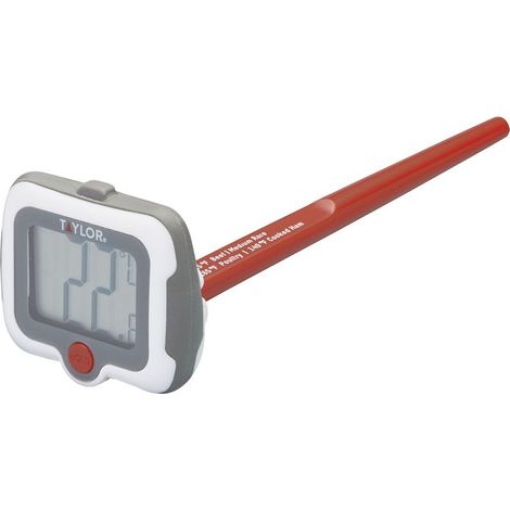 Taylor Pro – Termómetro Digital de Cocina, Sonda de Temperatura para Carne con Diseño Giratorio, Acero Inoxidable/Plástico, Color Blanco/Gris, 17 x 2,5 x 5 cm