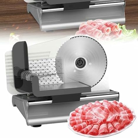 Slicer Électrique De Viande, Épaisseur Réglable 1-15mm, Lame Dentaire En Acier Inoxydable, Slicer Polyvalent Pour La Viande, Le Fromage Et Les Coupes À Froid, Idéal Pour Une Utilisation Domestique