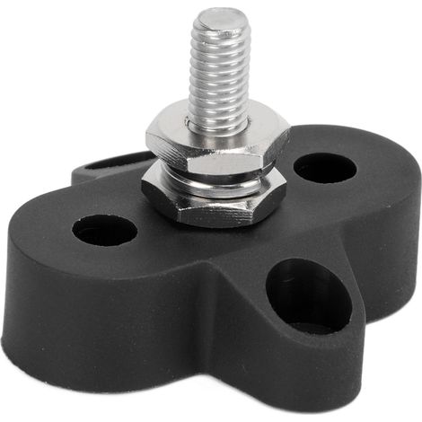 Bornier de distribution d'alimentation de batterie robuste DC 48V M6, adapté aux automobiles, navires, remorques, camping-cars et bateaux, noir. (1/5)
