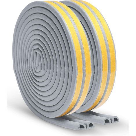 20 m Joint d'étanchéité autocollant en caoutchouc pour portes et fenêtres , Anti-collision,Bande d'isolation acoustique ,Gris (1/5)