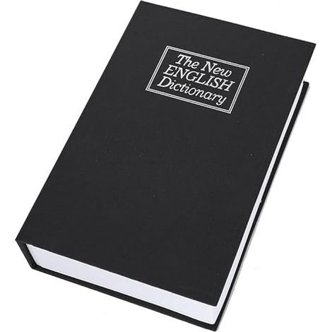 Coffre-fort discret en forme de livre, boîte de rangement sécurisée avec serrure à combinaison, idéal pour l'argent, les clés, les bijoux et les objets de valeur (noir) (1/5)