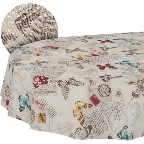 Nappe enduite Papillons Ovale 180x140 cm intérieur/extérieur (1/5)