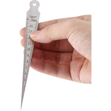 Jauge conique en acier inoxydable 1-15 mm, échelle d'ouverture, coin, trou de palpeur, mesure métrique/impériale (1/5)
