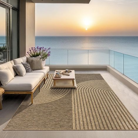 Tapis intérieur Confortable et élégant pour Salon, Chambre ou Couloir, Doux et Chaleureux, Facile à Nettoyer, Style Jute Naturel, également adapté pour l’extérieur, 80 x 150 cm (1/5)