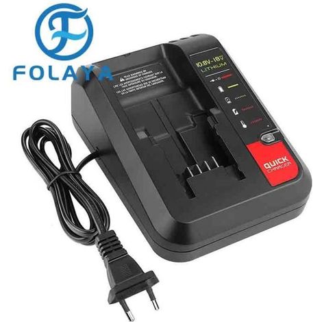 Chargeur de batterie au lithium FOLAYA 18 V pour Black et Decker PORTER CABLE Stanley (1/3)