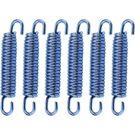 6 Pièces 63mm Ressorts D'échappement en Acier Inoxydable Silencieux Universel Tuyau D'échappement Ressorts Crochets pour Moto Moto(bleu) (1/5)