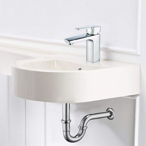 Chrom-Badezimmerarmatur-Set und Chrom-Edelstahl-Spülbeckensiphon