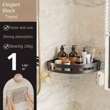 étagère de douche à adhésif fort,sans perceuse,rangement amélioré,étanche,organisateur de salle de bain,shampoing et - 1PCS[F42641]