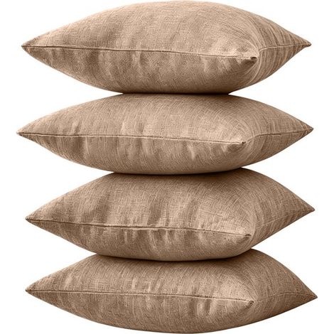 Set di 4 fodere per cuscini in lino,arredamento moderno,design semplice e neutro,adatte per camera da letto,6060 cm (1/5)