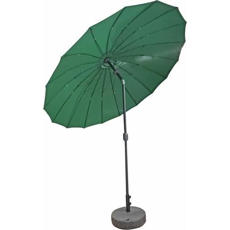 Signature Weave 2.7M Shanghai Parasol Sun Shade Umbrella With Tilt Green Canopy (1/3)