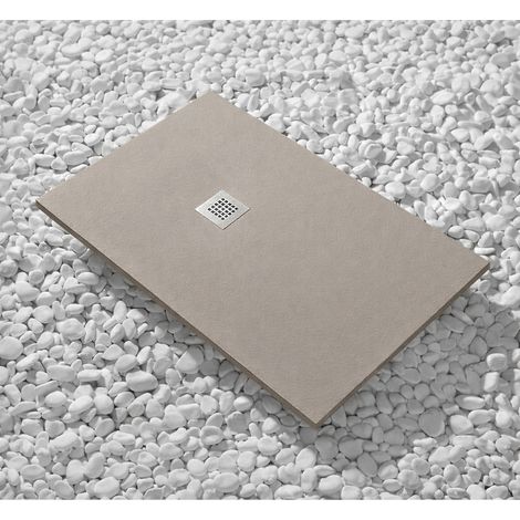 Piatto Doccia 65X110 cm Vulcano Line Slim Beige Ral 1019 In Resina Sintetica e Polvere Di Marmo Con Piletta In Omaggio - FRASCIO