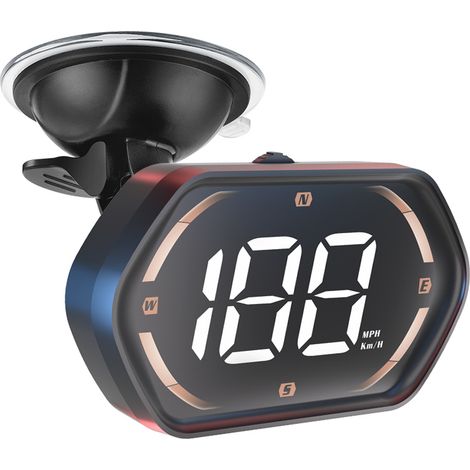 Affichage tête haute universel GPS compteur – Commutateur MPH/KMH alarme sur-vitesse luminosité auto plug and play or (1/5)