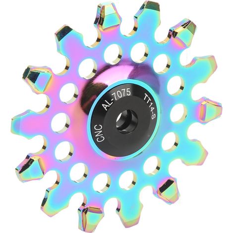 Poulie vélo 14T céramique pour dérailleur, compatible VTT et route, à denture positive/négative et design coloré. (1/5)