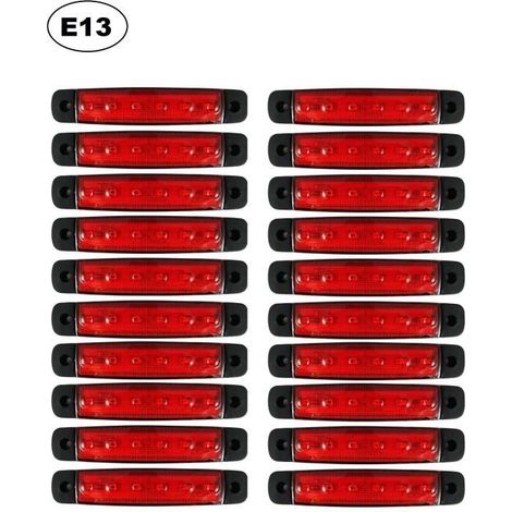 20 rote 24V-Rückleuchten für LKW-Fahrgestelle und Anhänger von MAN, DAF, Volvo, Scania, Fiat und Renault (1/4)