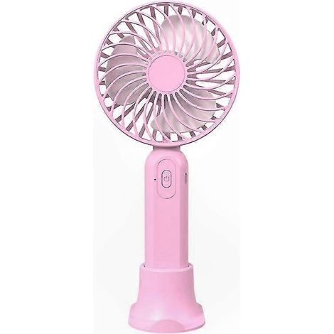 Mini-USB-Ventilator, wiederaufladbar, faltbar und kompakt mit Ständer für den Schreibtisch und den Außenbereich (Pink) (1/4)