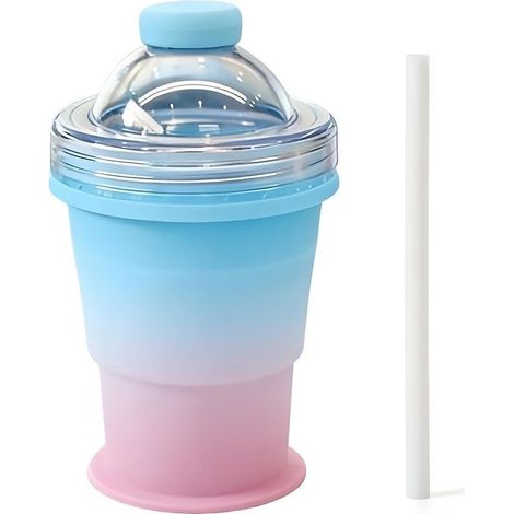 à glaçons pliable de 325 ml avec paille, design en silicone ABS (1/5)