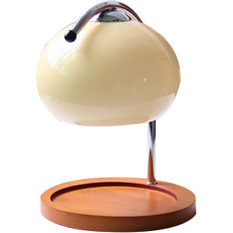 Lampe à cire parfumée, plateau de rangement rétro en bois, chauffe-bougie en verre, lampe de chevet d'ambiance, 220 V (UE) (1/5)