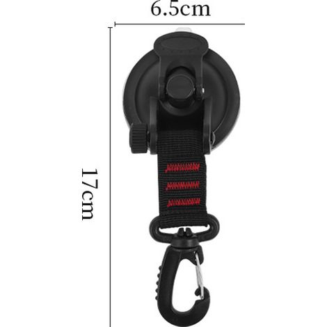 4er Set schwarze Saugnapfhaken mit hoher Tragkraft, bohrfrei, geeignet für Wohnmobile, Zelte, Autos, Boote & Markisen (1/4)