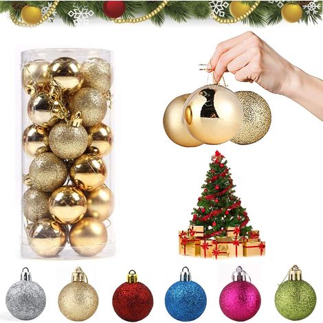 MINKUROW Palline Decorative Di Natale, 24 Pezzi Palline Di Natale, Palline Di Natale Da 6 Cm, Palline Di Natale, Ornamenti Di Palline Di Natale, Per Decorazione Da Appendere, Decorazione Per Feste, Ma (1/5)
