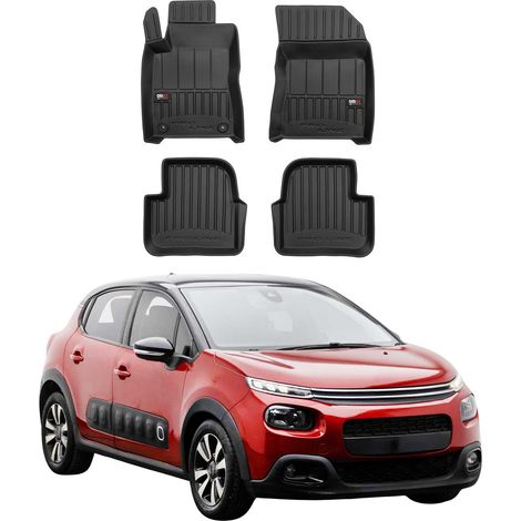 Tapis de Sol Compatible avec Citroen C3 2016-2022 TPE Noir