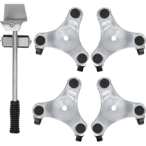 Kit de roulettes pour Meubles Lourds Charge de 400 kg, Leve Meuble Lourd avec roulettes en Rotatif à 360°avec Frein pour Deplace Meuble Ainsi Que Réfrigérateur et Machine à Laver (1/5)