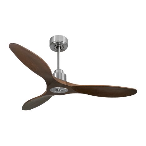 Tenerife Ring - Super destratificateur et ventilateur DC 132 cm  Chrome pales bois sombre sans Lumière 25 à 35 m²