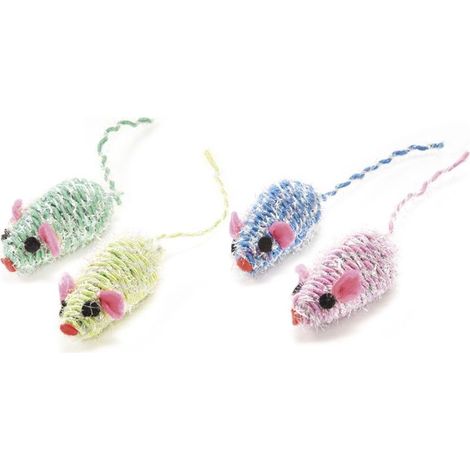 60 pezzi topini in corda e glitter 2x2 x 4 cm per gatti