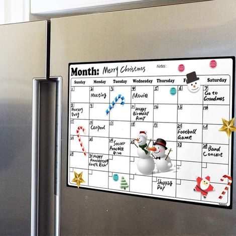 Calendario da frigorifero, calendario lavagna magnetica con carta assorbente per pianificare dal frigorifero