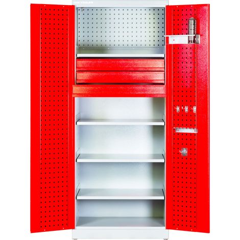 Mw Tools – Armoire d'atelier avec 3 tiroirs 780x580x1920mm – Construction en acier soudé – Serrure à 2 points – DEK19207858LP (1/5)