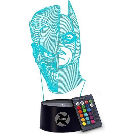 Veilleuse sans fil à illusion d'optique 3D - Crée de beaux rêves - Batman et le Joker de la Ligue des Justiciers (DC Comics) (1/5)