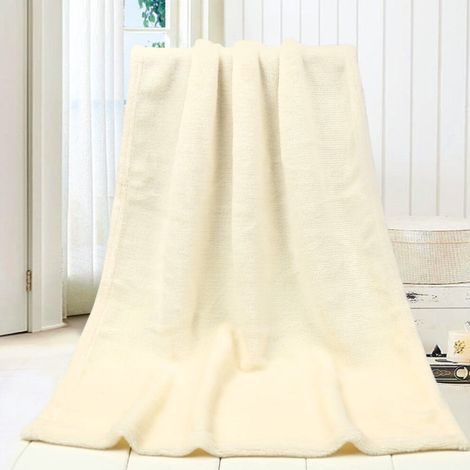 Superweiche und warme Plüschdecke, 50 x 70 Zoll, einfarbiger Korallenfleece-Flanell, geeignet für Kinder und als Dekoration (weiß, Einheitsgröße).
