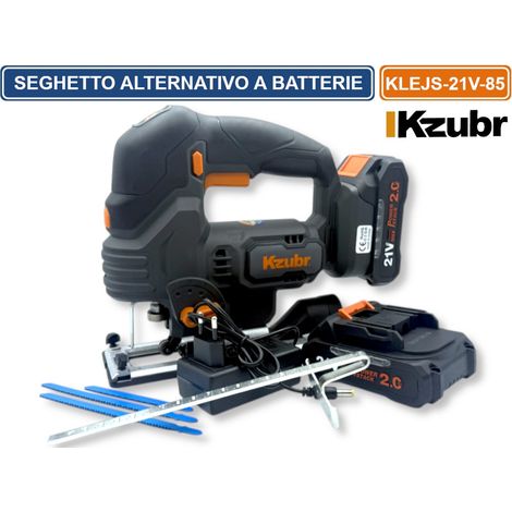 KZUBR KLEJS-21V-85 SEGHETTO ALTERNATIVO MULTIMATERIALE CORDLESS DOTATO DI 2 BATTERIE AL LITIO 21V 2.0 AH CON GUIDA LASER (1/5)