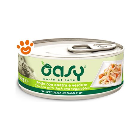 Oasy Dog Specialità Naturali Pollo con Verdure - Oasy Dog Specialità Naturali Pollo con Verdure - Lattina Da 150 Gr