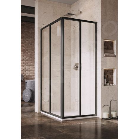 Ravak Supernova - Porte de douche SRV2-75 S, 72-74 cm, noir/verre clair 14V303O2Z1 (1/4)