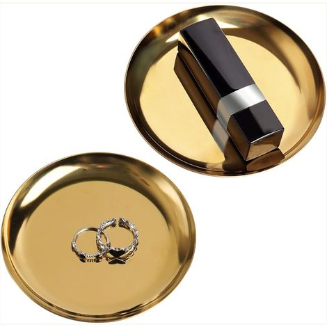 2 ensembles de plateaux en acier inoxydable doré, 10 cm (1/5)