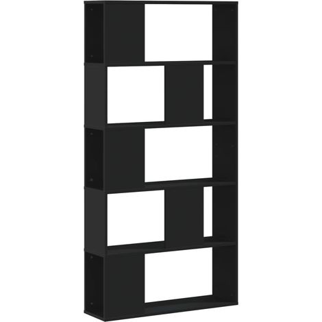 Maison Exclusive - Libreria 5 Ripiani Nera 80,5x23,5x162,5cm in Legno Multistrato