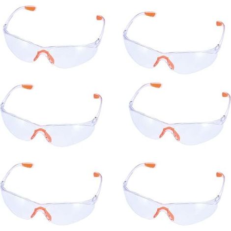6 Paire Lunettes de sécurité Lunette de Protection Anti-buée lunettes de sécurité réglables Ultralight pour Usage intensif pour l'industrie, Le Laboratoire Travail (1/5)