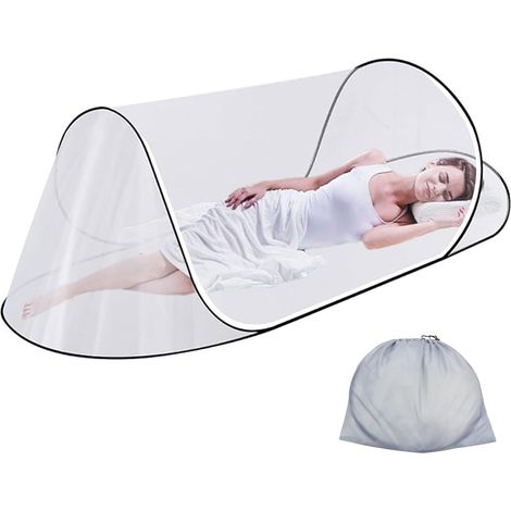 Moustiquaire Pop Up, 200 x 80 x 56 cm Moustiquaire Pliable, Moustiquaire de Camping Portable pour Lit, Voyage, Camping en Plein Air (1/5)