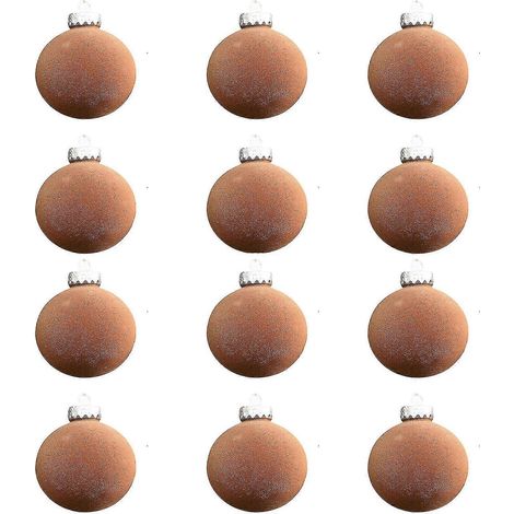 12 Stück Samt-Weihnachtskugeln, beflockte Weihnachtsbaumkugel-Ornamente, Kunststoffkugeln, weihnachtliche dekorative Hängeornamente, Weihnachtsbaumdekoration, 7,9 cm (1/4)