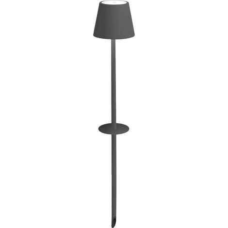 Zafferano Lampada con picchetto Poldina Pro Grigio Scuro, Portatile, Ricaricabile, Dimmerabile, Controllo Touch, Alta Protezione, Altezza Modulabile
