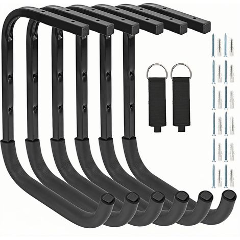Étagère de rangement de garage suspendue, crochets de plafond robustes pour rangement utilitaire pour bois d'oeuvre, échelle, vélo et autres objets encombrants (6, 37 cm) (1/5)