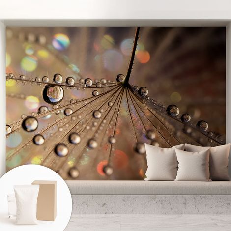 Papier peint intissé décoratif pour salon chambre et cuisine Facile à poser avec colle Gouttes nacrées 208x146 cm (1/5)