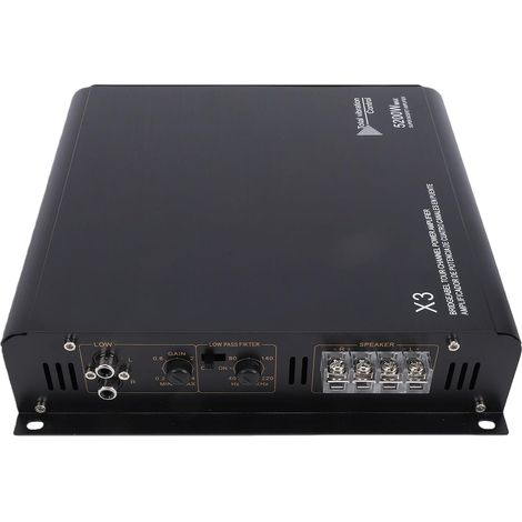Amplificateur de Voiture à 2 Canaux, Boîte d'ampli de Haut-Parleur Pontable à Double Canal Haute Puissance 5200 W pour Système Audio de Moto UTV de Camion de Bateau de 12 V (1/4)