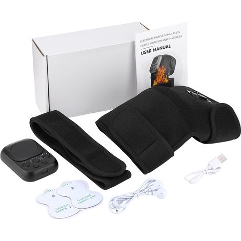Genouillère chauffante électrique, masseur de genou auto-chauffant, appareil de thérapie du genou EMS amovible avec télécommande sans fil (1/5)