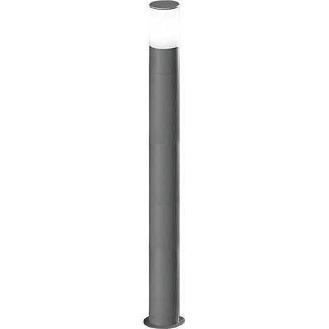 Sigaro - Borne De Jardin Avec Ampoule E27 Max 20W Ip54, Aluminium Peint, Borne Extérieure, Gris Clair, Hauteur 90 Cm - Perenz